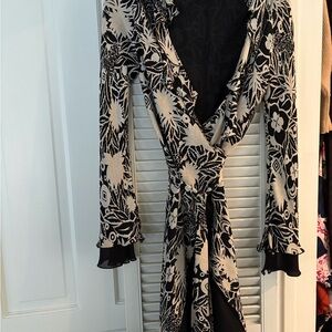 Floral Wrap Dress with Ruffle Details.